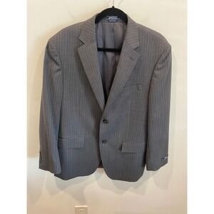 American Living Mens 40S Grey Pinstripe Wool Suit Blazer Jacket